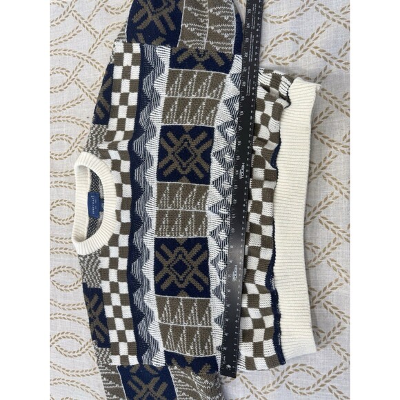 Town Craft Knitted Sweater Grandma Core Crop Top Style Geometric Shape Large Vtg - Picture 8 of 10